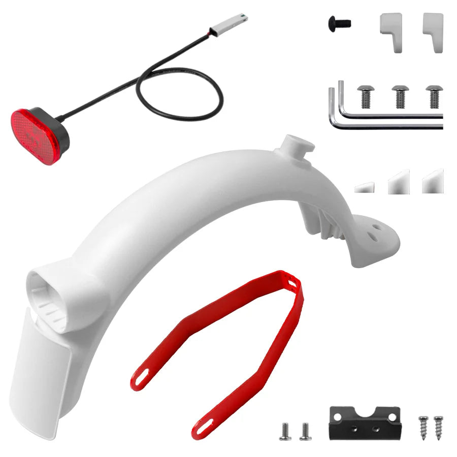 Scooter Upgraded Mudguard for Xiaomi M365 Pro Pro2 1S MI3 Aluminium Rear Fender with Taillight Kit Tire Splash Fender Guard