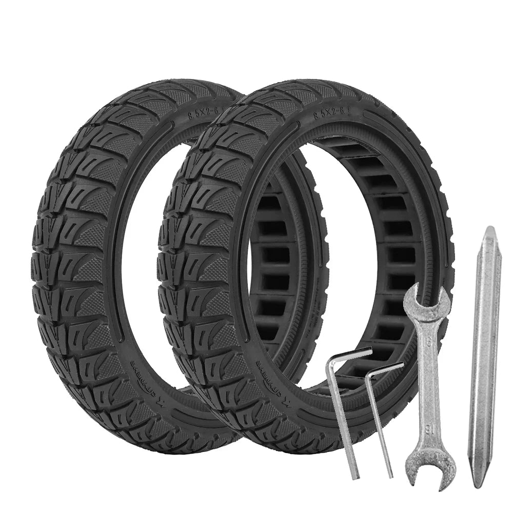 8.5" Honeycomb Solid Tire (8.5×2–6.1) — Durable Rubber, Shock-Absorbing Replacement for Xiaomi M365 / 1S / Pro / Pro 2 Electric Scooter