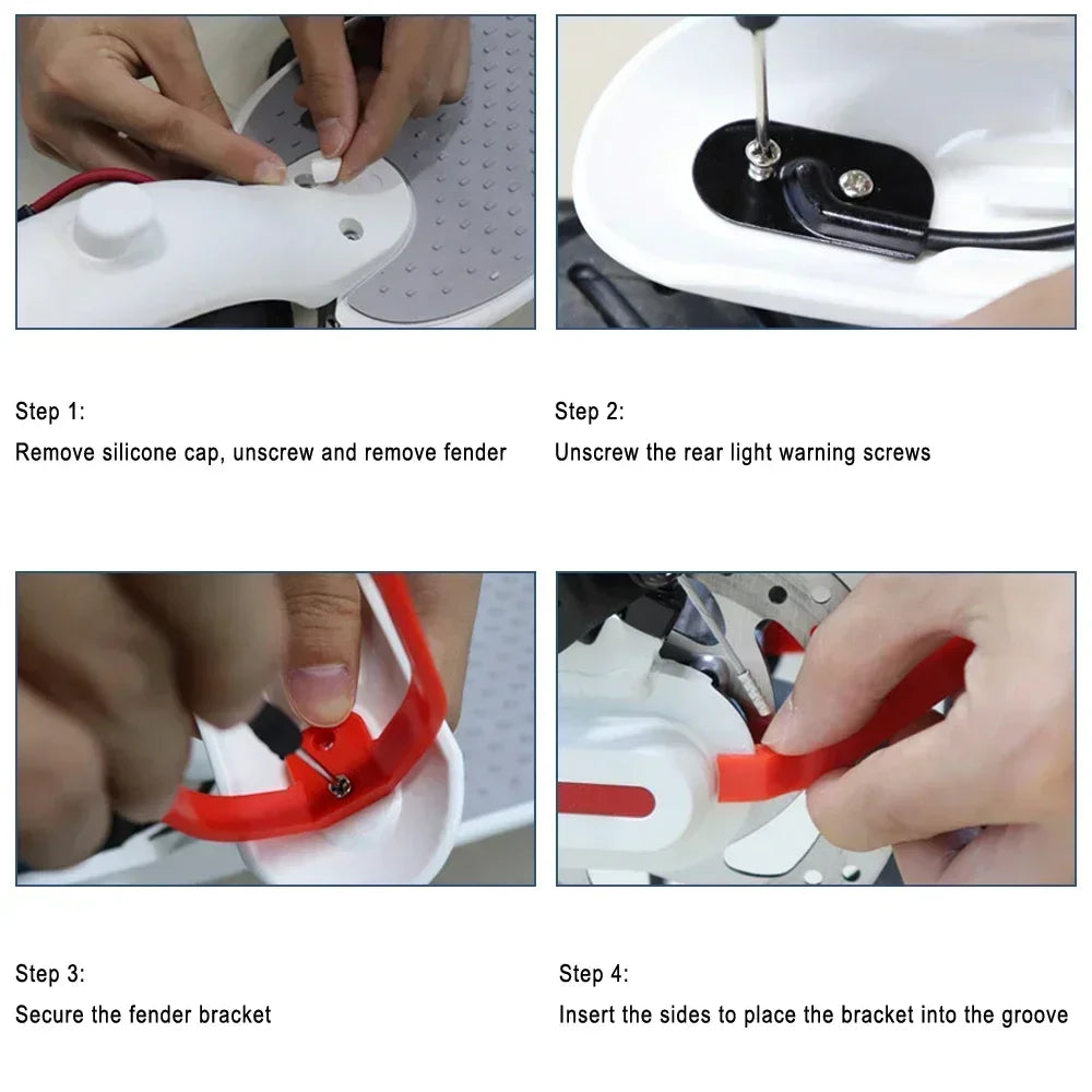 10Inch Tyre Modifited Back Fender Kit for Xiaomi M365 Pro 1S Electric Scooter Rear Wheel Mudguard Kickstand Foot Support