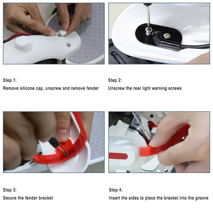 10Inch Tyre Modifited Back Fender Kit for Xiaomi M365 Pro 1S Electric Scooter Rear Wheel Mudguard Kickstand Foot Support