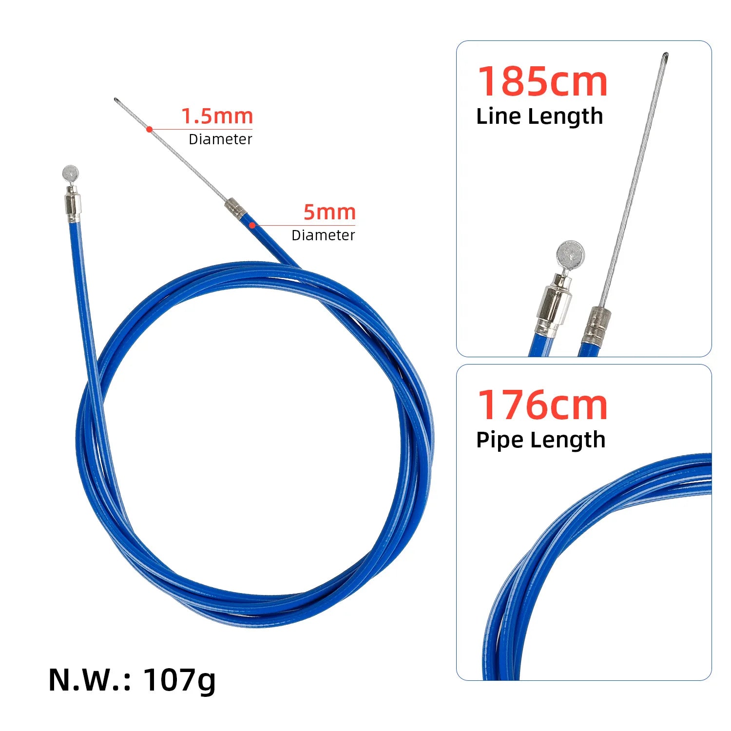 Brake Line Cable for Xiaomi Electric Scooter 3 Front Rear Cables Front Rear General Cables Brake Wire Replacement Parts