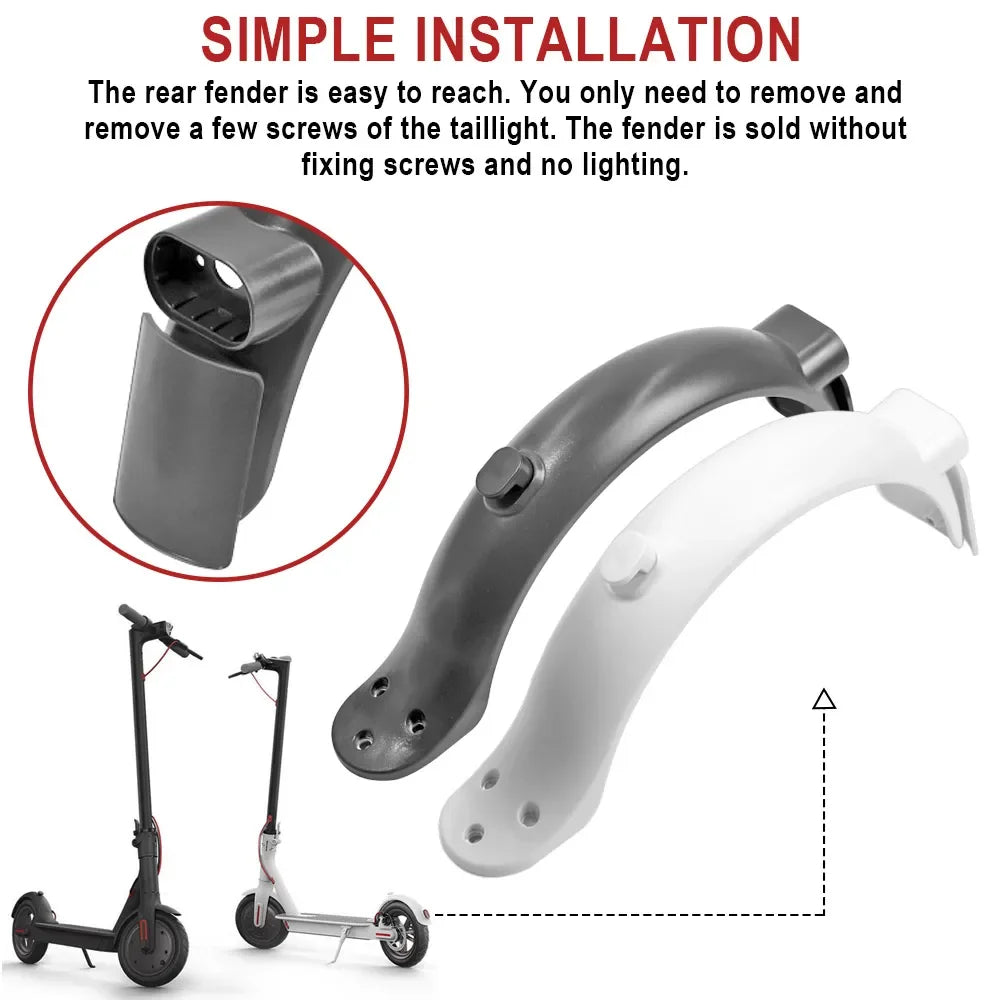 Upgraded Electric Scooter Fender Kit Scooter Rear Mudguard with Light Kit for Xiaomi Mi M365 Pro Pro 2 1S