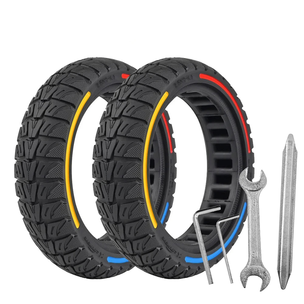 8.5" Honeycomb Solid Tire (8.5×2–6.1) — Durable Rubber, Shock-Absorbing Replacement for Xiaomi M365 / 1S / Pro / Pro 2 Electric Scooter