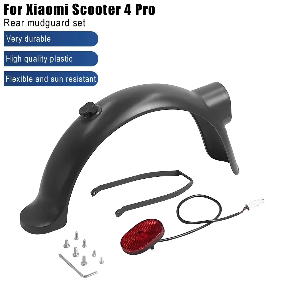 Rear Fender with Hook & Taillight for Xiaomi 4 Pro Scooter