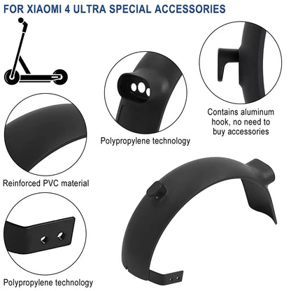 Front & Rear Fender with Taillight Set for Xiaomi 4 Ultra Scooter