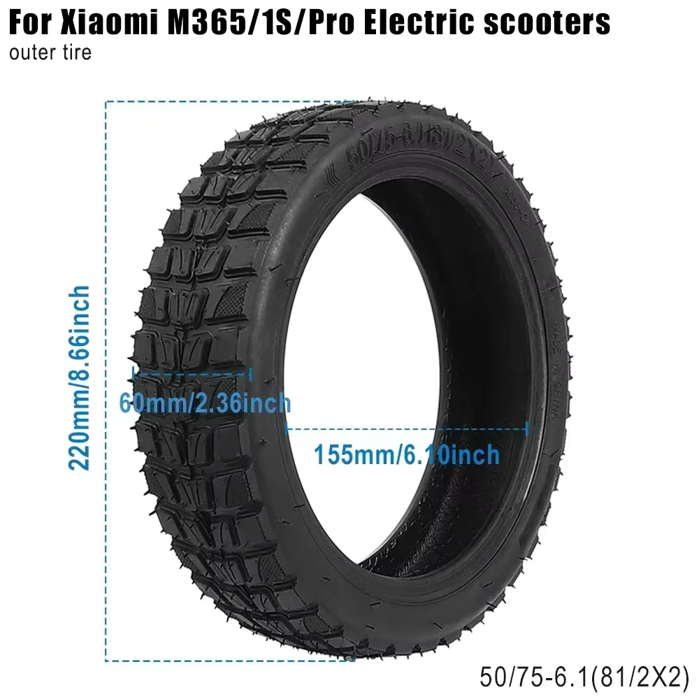 8.5 Inch off Road Outer for Xiaomi M365 1S Pro2 Gotrax Gxl V2 Electric Scooter 50/75-6.1 Tire 8 1/2X2 8.5" Inner Tube Tyre Parts