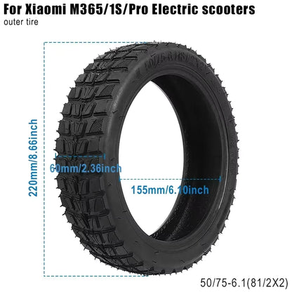 8.5 Inch off Road Outer for Xiaomi M365 1S Pro2 Gotrax Gxl V2 Electric Scooter 50/75-6.1 Tire 8 1/2X2 8.5" Inner Tube Tyre Parts
