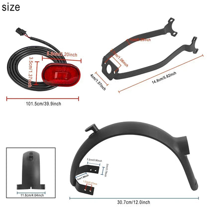Fender with Rear Tail Light Brake Taillight Set for Xiaomi Electric Scooter MI4 Ultra Splash-Proof Fender Back Wing Accessories
